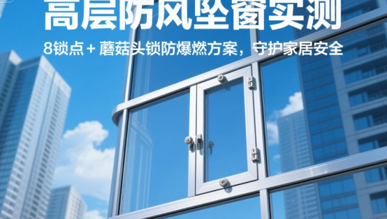 高層防風(fēng)墜窗實(shí)測：8鎖點(diǎn)+蘑菇頭鎖防爆燃方案，守護(hù)家居安全