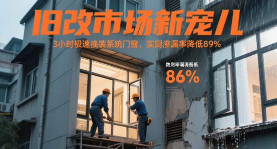 舊改市場(chǎng)新寵兒：3小時(shí)極速換裝系統(tǒng)門窗，實(shí)測(cè)滲漏率降低89%